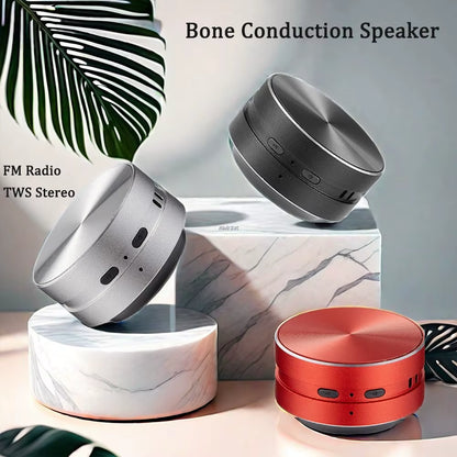 Experience Unmatched Sound with the Mini Bone Conduction Bluetooth Speaker - Your Portable FM Radio and TWS Stereo Solution!