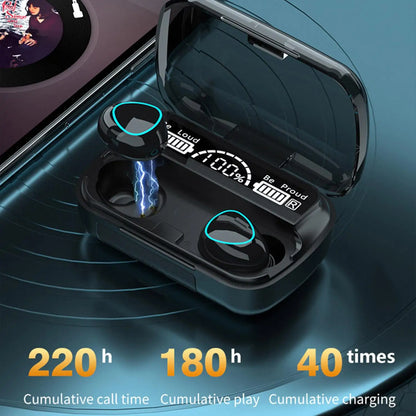 Experience Superior Sound with TWS M10 Wireless Bluetooth Headphones - 9D Stereo In-Ear Sports Earbuds with 3500mAh Charging Case and LED Display