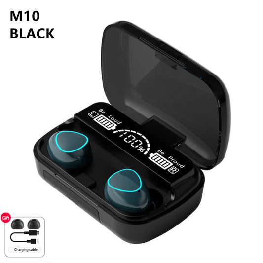 Experience Superior Sound with TWS M10 Wireless Bluetooth Headphones - 9D Stereo In-Ear Sports Earbuds with 3500mAh Charging Case and LED Display