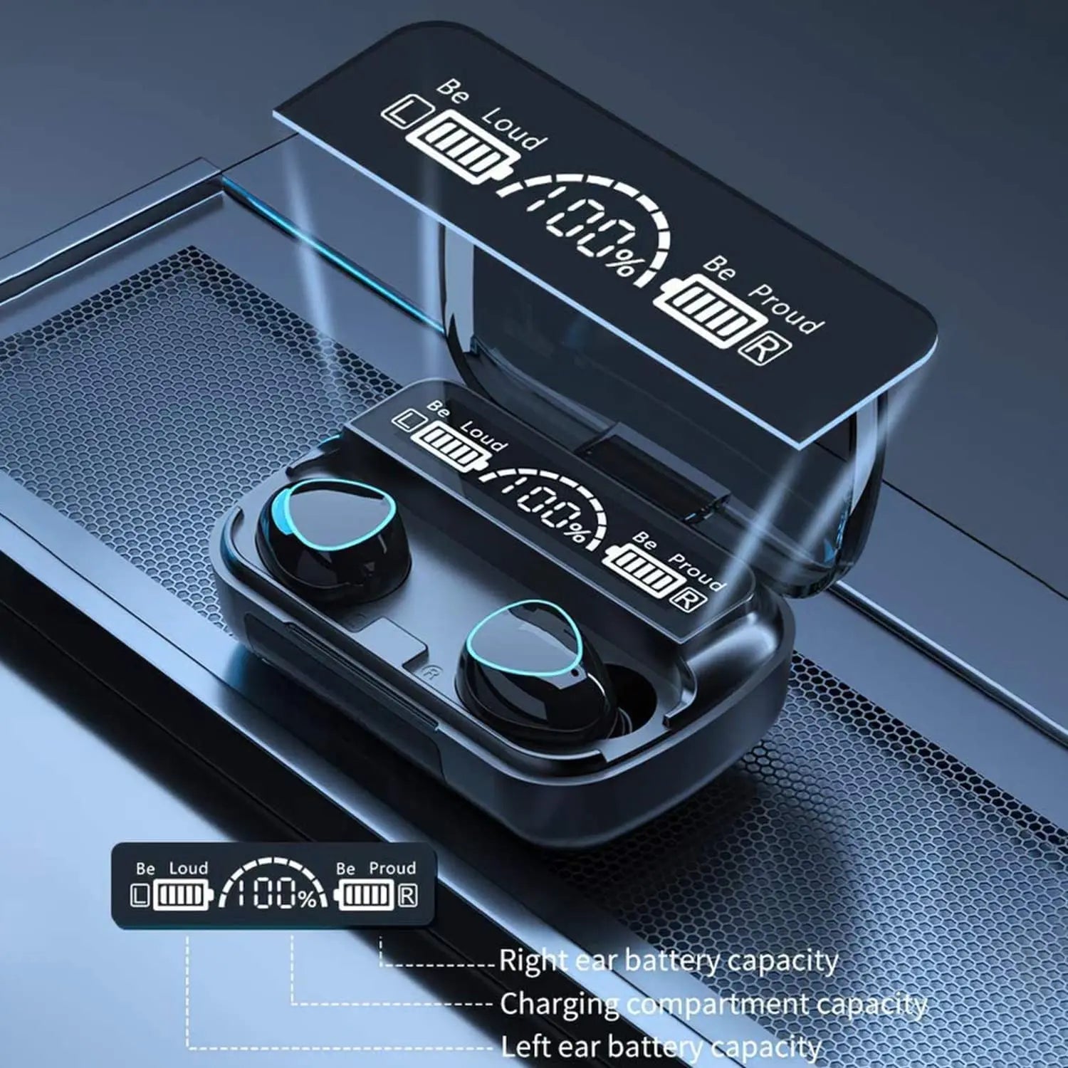 Experience Superior Sound with TWS M10 Wireless Bluetooth Headphones - 9D Stereo In-Ear Sports Earbuds with 3500mAh Charging Case and LED Display