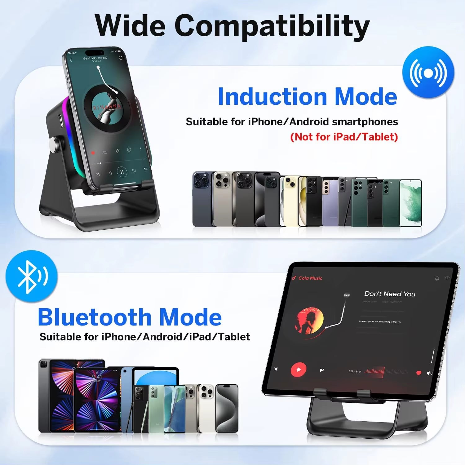 Transform Your Sound Experience with the 5-in-1 Auto-Induction Wireless Speaker – Featuring 8 RGB Light Modes and HIFI Sound for Ultimate Portability!